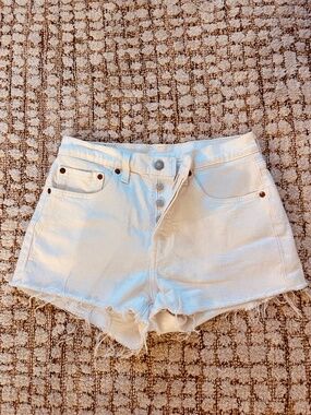 White Levi Shorts